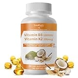 GREENPEOPLE Vitamin D3 10,000 IU + K2 (MK-7) 200mcg with Coconut Oil Softgels | 300-Count 2-in-1 Formula for Bone Health & Immune Support | Enhanced Absorption, Non-GMO, Easy to Swallow