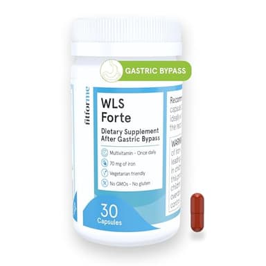 FitForMe Bariatric Multivitamin with Iron, Tailored for Gastric Bypass Surgery – One-a-Day Capsule, 30-Day Supply, Easy-to-Swallow WLS Forte Capsule, Scientifically Formulated – for Men & Women