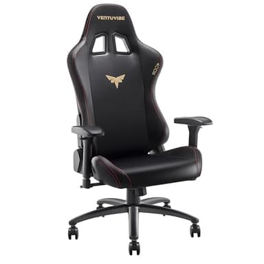 VENTUVIBE Gaming Chair 4D Adjustable Armrests - 170° Reclining & 320lb Capacity, High Back Ergonomic Computer Chair with Lumbar Support, Office Game Chair for Adults, PU Black