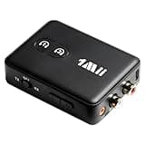 1Mii Bluetooth 5.3 Audio Adapter for TV Home Stereo, Wireless Hi-Fi Music Transmitter Receiver with 3.5mm AUX RCA AptX HD Low Latency Volume Control Dual Connection for Phone/Tablet/Laptop Speakers