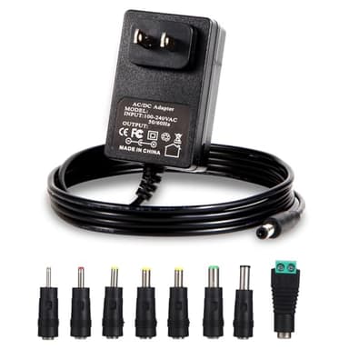 9V Power Supply 1A AC Adapter DC 9Volt Power Adapter Charger 9V Power Cord with 8 Interchangeable DC Plug for 100mA 300mA 400mA 500mA 600mA 700mA 800mA 900mA 1000mA Equipment
