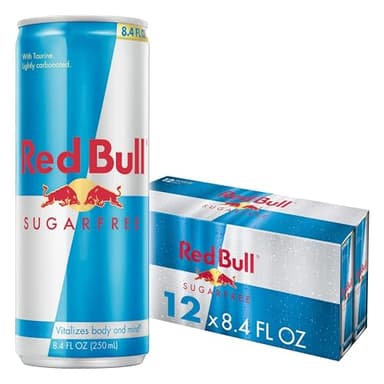 Red Bull Sugar Free Energy Drink with 80mg Caffeine plus Taurine & B Vitamins, 8.4 Fl Oz, Pack of 12 Cans