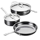 Hestan - NanoBond Collection - Titanium Stainless Steel 5-Piece Essential Cookware Set - Toxin, PFAS, & Chemical Free Clean Cookware, Induction Cooktop Compatible