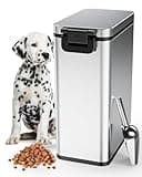 PalProt Stainless Steel Dog Food Storage Container with Lids Airtight - 20 LB / 15 LB Metal Bin Large Cat Food Storage Container Locking - Stackable Pet Food storage for Dog Cat Bird Enjoy Fresh Food