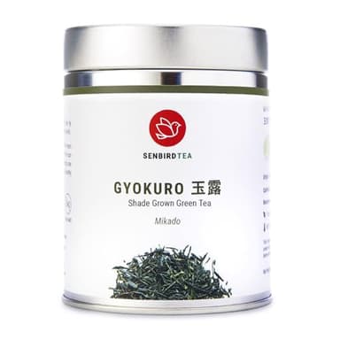 Senbird Premium Gyokuro - Japanese Shade Grown Green Tea - From Kyoto Japan - Imperial Loose Leaf Green Tea In Airtight Tea Tin (1.76oz/50g) (Mikado)