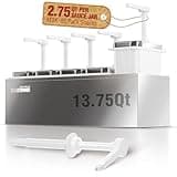 WantJoin Sauce Dispenser with 5 of 2.75 Quart/2.6 L Jars Stainless Steel Condiment Pump Station Commercial Ketchup Dispenser Pump Sauce Containers for Restaurant Salad Dressing Syrup Jam Salsa Sauce