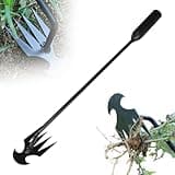XieJY Manual Weed Remover Tool for Lawn and Garden, 2025 New Weeding Artifact Uprooting Weeding Tool with Handle, Weed Puller Tool 4 Tooth Manganese Steel for Gardening Backyard Farm (10.6 in)