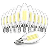 MAXvolador Dimmable E12 LED Candelabra Bulbs 60W Equivalent, Daylight White 5000K, 600LM Chandelier Light Bulb, B11 LED Candle Light Bulbs, 12 Pack