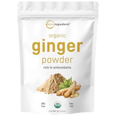 Organic Ginger powder, 2lbs (32oz) | Premium Source for Spice & Seasoning | Great for Baking, Cooking & Tea | Additive Free, Non-GMO, Bulk Supply