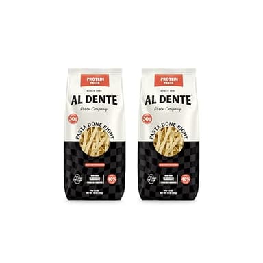 Al Dente Protein Pasta Egg Fettuccine – 30g High Protein in 3.5oz Serving, Lower Carb, High Fiber. Cage-Free Eggs & Semolina. (Previously Carba-Nada, Packaging May Vary) - 10oz Bags (Pack of 2)
