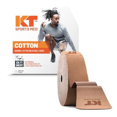 KT Tape, Original Cotton, Elastic Kinesiology Athletic Tape, 125’ Uncut Roll, Beige
