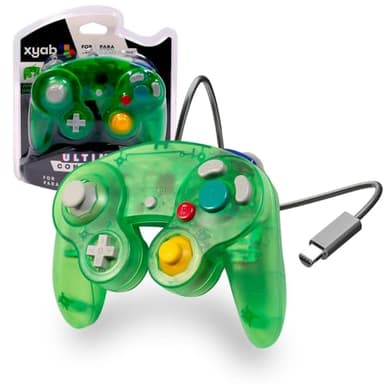 XYAB Ultimate NGC Joystick Controller for use with GameCube and Wii- Jungle Green Transparent