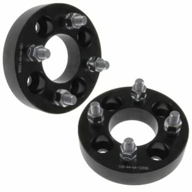 1" Golf Cart Wheel Spacers - Wider Stance, Increased Clearance, Fits EZ GO Fits EZGO Fits Club Car Golf Cart - 1 Inch (25mm), 4x4, 1/2x20 Studs - Pair of 2 - Black