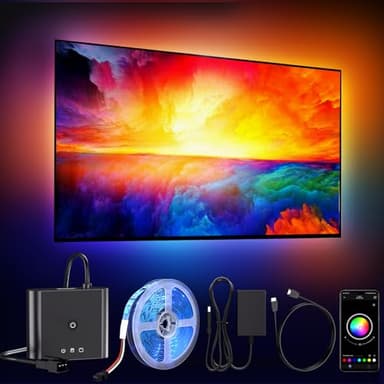 BDFFLY Smart TV LED Backlight Kit with HDMI 4K30Hz Sync Box,16.4ft TV LED Lights for 55-75 Inch, RGB led Strip Lights, Sync Color Changing Led Lights That Sync with Tv, PC, Game，App Control