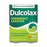 Dulcolax Stimulant Laxative Tablets, Predictable & Effective Constipation Relief, Relieves Straining & Bloating, Bisacodyl 5 mg, 100 Count