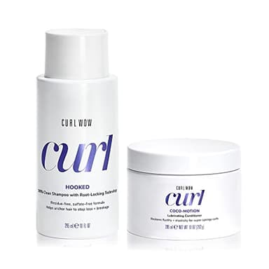 COLOR WOW Cleanse & Quench Wash Day Duo for Curly Hair- Featuring HOOKED 100% Clean Shampoo with Root-Locking Technology and COCO-MOTION Lubricating Conditioner