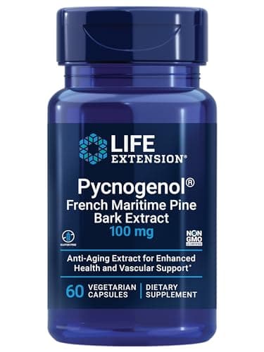 Life Extension Pycnogenol – French Maritime Pine Bark Extract – Scientifically Studied Healthy Aging & Vascular Health Supplement – Non-GMO, Gluten-Free, Vegetarian – 60 Capsules