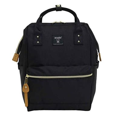 Anero ATB0197Z Backpack with Clasp, S, A4 Base, Water Repellent, Multiple Storage, PC Storage, Black