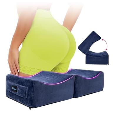 AOSSA BBL Pillow Brazilian Butt Lift Pillow After Surgery Seat Cushion Butt Pillow for Sitting Driving Post Recovery Booty Pillows Chair Butt Lift Buttocks Foam Cushion (Blue)