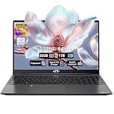 NIMO 15.6" IPS FHD-Business-Laptop, Intel 6 Core i3-1215U 32GB RAM 1TB SSD (Beat i5-1135G7, Up to 4.4GHz) Laptop-Computer with Fingerprint Backlit Keyboard 65W Type C Wi-Fi 6 Numpad Win 11