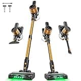Cordless Vacuum Cleaner, 350W/30Kpa 8 in 1 Powerful Stick Vacuum, with Anti-Tangle Brush and Upgraded Green Light, 40mins Runtime Rechargeable Lightweight Vacuums for Hardwood Floor,Pet Hair