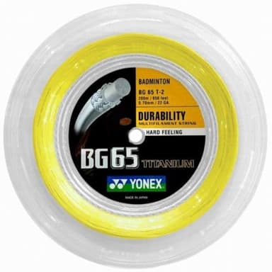 YONEX BG65 Titanium Badminton String Reel for Racquets 200 Meter / 656 Feet (Lemon Yellow)
