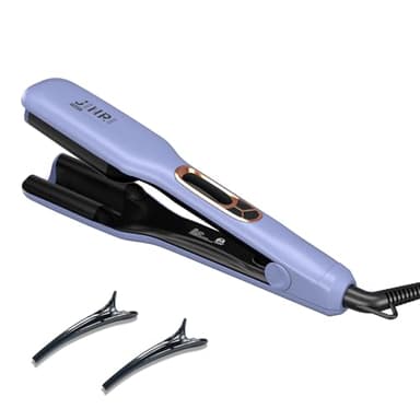 Hair Brush, JINRI Hair Iron, Pumped-Up Volume, Adjustable Temp, 360 ° Tail Rotation, Lasting Volume, for Short Or Thin Hair, Dual Voltage (100-240V), Volumizing Hair Iron, Purple, 1.38 inch