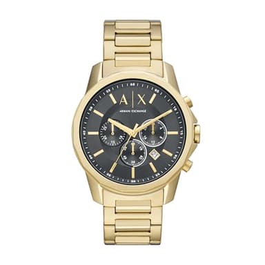 A|X Armani Exchange Men's Watch, Chronograph Gold Steel Stainless Steel Analog Watch