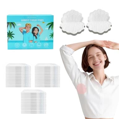 Armpit Sweat Pads Armpit Pads for Women Disposable Underarm Sweat Pads Individually Packaged underarm Pads for Outdoor Work Meeting White (50 Count (Pack of 1))