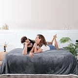 C-LIGHT Waterproof Fleece Throw Blanket, Double-Sided Fleece Dog Blankets for Protection, Couple Blanket for Intimacy, Anti-Slip Cover for Sofa, Bed, Furniture (Light Grey, Throw(40"*60"))