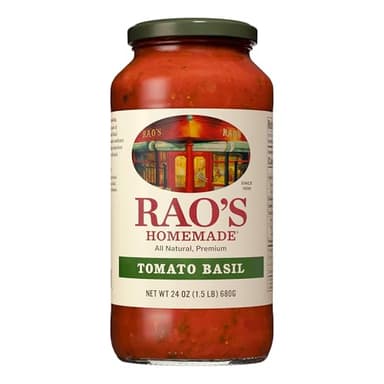 Rao's Homemade Tomato Basil Sauce, 24 oz, Tomato Sauce, All Purpose, Keto Friendly Pasta Sauce, Premium Quality, Tomatoes from Italy and Basil