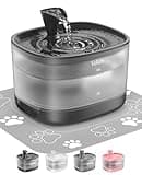 Veken Cat Water Fountain with Detachable Tank, Easy to Clean & Assemble, 84oz/2.5L Automatic Pet Drinking Dispenser with Quiet Operation, Appealing to Cats, Small Pets and Dog, Black
