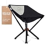CLIQ Portable Camping Chair - Collapses to Size of Water Bottle - Lightweight Folding Chair for Camping - Outdoor Chair Supports 300 Lbs - Camp Chair Outdoor Adventures, Black