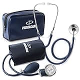 PrimaCare DS-9197-BL Professional Classic Series Manual Adult Size Blood Pressure Kit, Emergency Bp kit with Stethoscope and Portable Leatherette Case, Nylon Cuff, Blue
