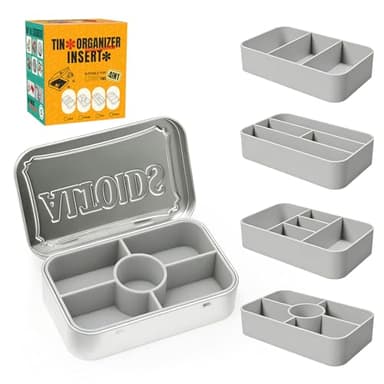 Wzporzst Organizer Inserts Compatible with Altoids 1.76oz Mint Tins for Personal Storage (Gray)