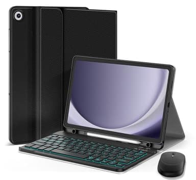 Backlit Keyboard Case for Samsung Galaxy Tab A11+/A11 Plus 11" 2025/A9+/A9 Plus 11" 2023, Mouse and Backlight Detachable Magnetic Wireless Keyboard Case with S Pen Holder, PU Leather Folio Case,Black
