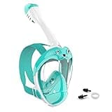 Jwintee Full Face Snorkel Mask, Diving Mask for Kids and Adults,180° Panoramic View Snorkel Mask with Camera Mount, Safe Breathing, Anti-Leak&Anti-Fog
