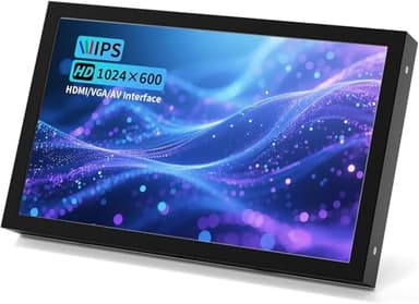 JUN-ELECTRON Mini Monitor 7 Inch Screen HDMI, VGA, AV, BNC, 1024 × 600 Small IPS Screen with Built-in Speakers, 178° Viewing Angle LCD Portable Monitor for PC/TV/DVD/CVBS (7 inch - Non Touch)