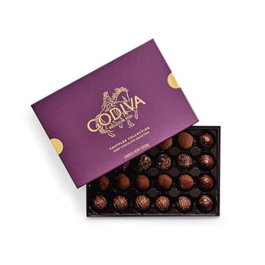 Godiva Dark Chocolate Truffle Gift Box, Belgian Dark Chocolates with Ganache Center, Gourmet Gift for Birthdays, Holidays, Kosher, 24 Pc