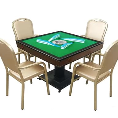 Automatic american mahjong table Suitable for Americans,Chinese,Folding Electric Mahjong Table Two sets of 42mm mahjong tiles set，Mahjong Storage Bag, quiet shuffling, USB Charging（Easy Assembly)
