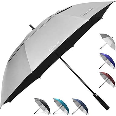 ZEKAR 62" & 68" Windproof Large Vented Canopy Golf Umbrella, UPF 50+ Patio Umbrella | Sun UV Protection | Keep You Cool (Silver, 68"-Pack-of-2)
