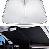 Zanch Car Windshield Sun Shade - Ultimate UV Protection & Heat Reduction,[100% Sunlight Blockage, 4-Layer Protection],210D Oxford, Fit for Tesla Model Y (2020-2025)