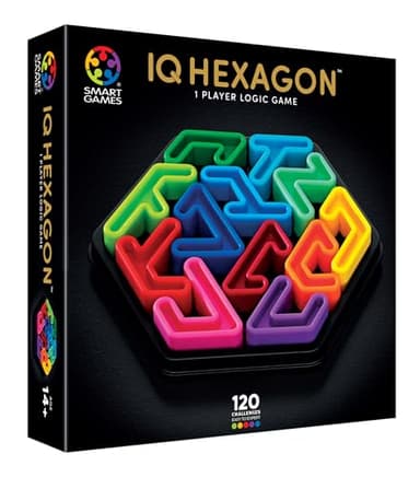 SmartGames IQ Deluxe: Hexagon - A New IQ Series from for Ages 14 to Adult, Featuring a Larger, Deluxe Travel Case and 120 Challenges.