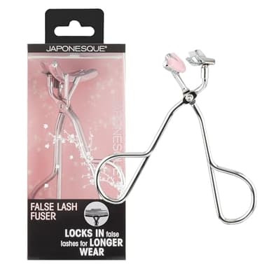 JAPONESQUE False Lash Fuser and Curler - Fuse Natural Lashes to False Eyelashes - No More Flyaway Corners! Great Tool for Short Natural Lashes