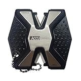 AccuSharp Diamond Pro 2-Step Knife Sharpener, Restores, Hones & Sharpens Blade’s Edge, 2-Step Coarse & Fine Rods for Kitchen Knives & All Types of Blades, Compact & Portable Knife Keychain Tool, Black