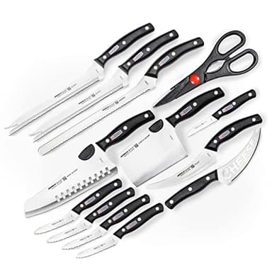 Miracle Blade World Class Professional Series 13 Piece Chef's Knife Collection - Ergonomic and Versatile Flash Forged Blades