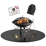 Fire Pit Mats for Under Fire Pit - 48" , Fireproof Grill Mats for Outdoor Grill Deck Protector, Mat for Under BBQ, Patio Mat