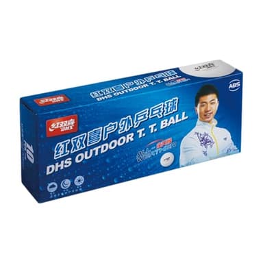 DHS Sports Outdoor Table Tennis Ball - All-Weather Outdoor, Low Water Absorption, Wind-Resistant Flight, Durable ABS, Seamed 40mm+ Ball, 10 Balls Pack
