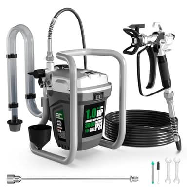 Baotree Airless Paint Sprayer, High-Pressure Electric Paint Spray Gun with Extension Rod, Thinning-Free Professional Painting Tool for Interior/Exterior Walls, Fences, Ceilings, Cabinets