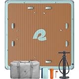 Retrospec Unisex-Adult 7 Ft x 7 Ft Inflatable Floating Dock, Atlantic Blue